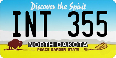 ND license plate INT355