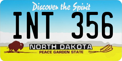 ND license plate INT356