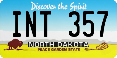 ND license plate INT357