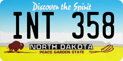 ND license plate INT358