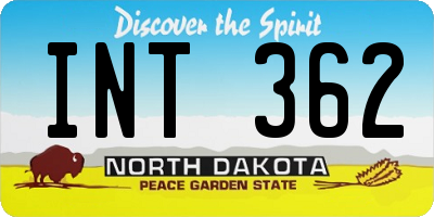 ND license plate INT362