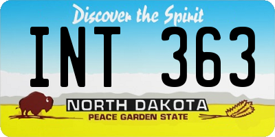 ND license plate INT363