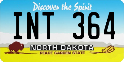 ND license plate INT364