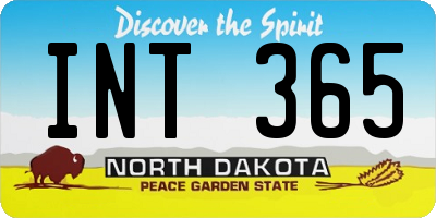 ND license plate INT365