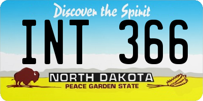 ND license plate INT366