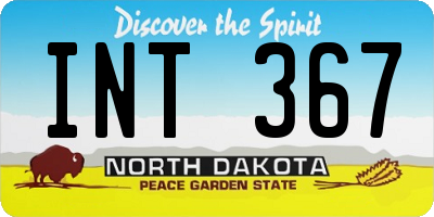 ND license plate INT367