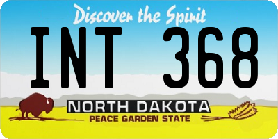 ND license plate INT368
