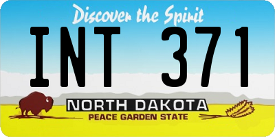 ND license plate INT371