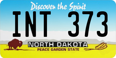 ND license plate INT373