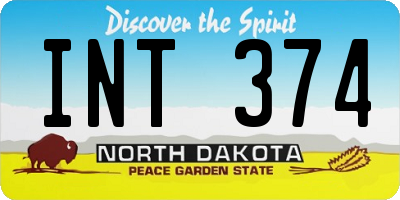 ND license plate INT374