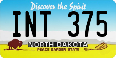 ND license plate INT375