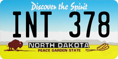 ND license plate INT378