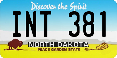 ND license plate INT381
