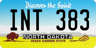 ND license plate INT383