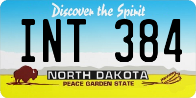 ND license plate INT384