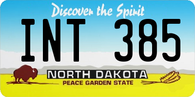 ND license plate INT385