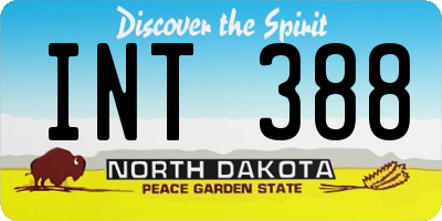 ND license plate INT388