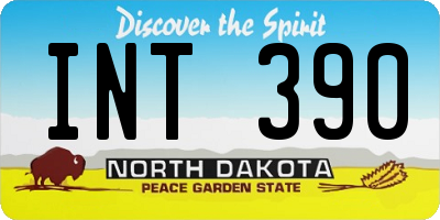 ND license plate INT390