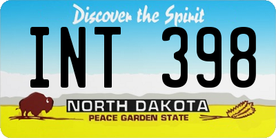 ND license plate INT398