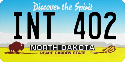 ND license plate INT402