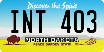 ND license plate INT403