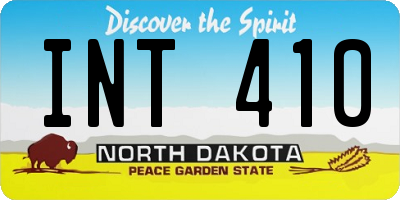 ND license plate INT410
