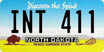 ND license plate INT411