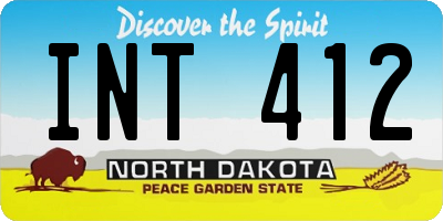 ND license plate INT412