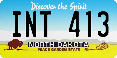 ND license plate INT413