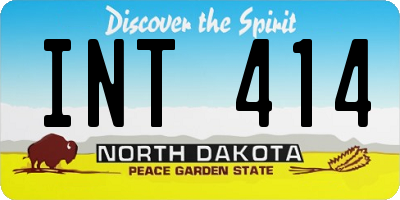 ND license plate INT414
