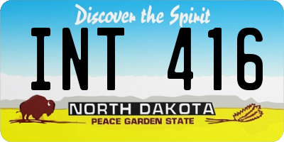 ND license plate INT416