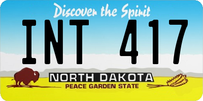 ND license plate INT417