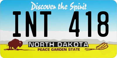 ND license plate INT418