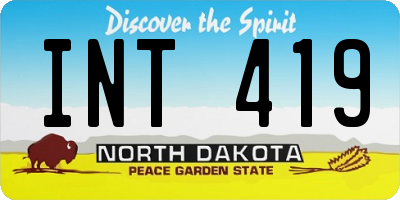 ND license plate INT419