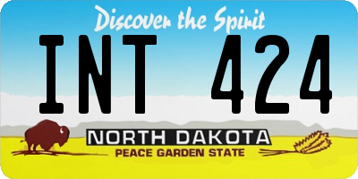 ND license plate INT424