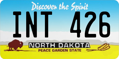 ND license plate INT426