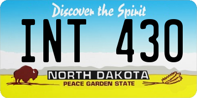 ND license plate INT430