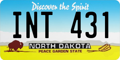 ND license plate INT431