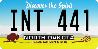 ND license plate INT441