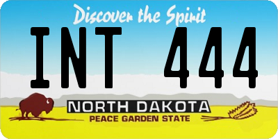 ND license plate INT444