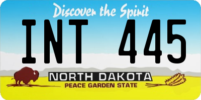 ND license plate INT445
