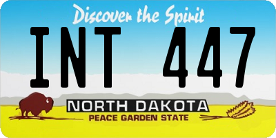 ND license plate INT447