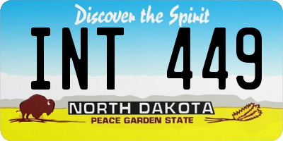 ND license plate INT449