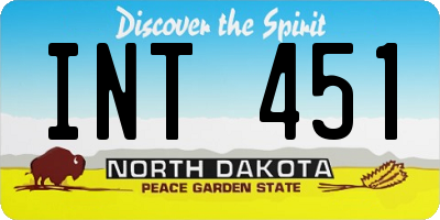 ND license plate INT451