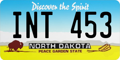 ND license plate INT453