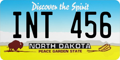 ND license plate INT456