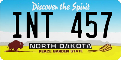 ND license plate INT457