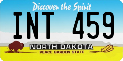 ND license plate INT459
