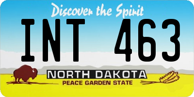ND license plate INT463