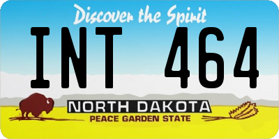 ND license plate INT464